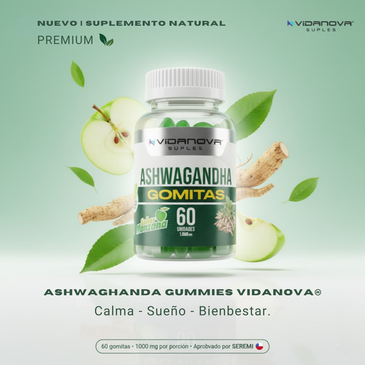 Ashwagandha Gummies® 1000 mg Calma Natural y Sueño Profundo 🍏
